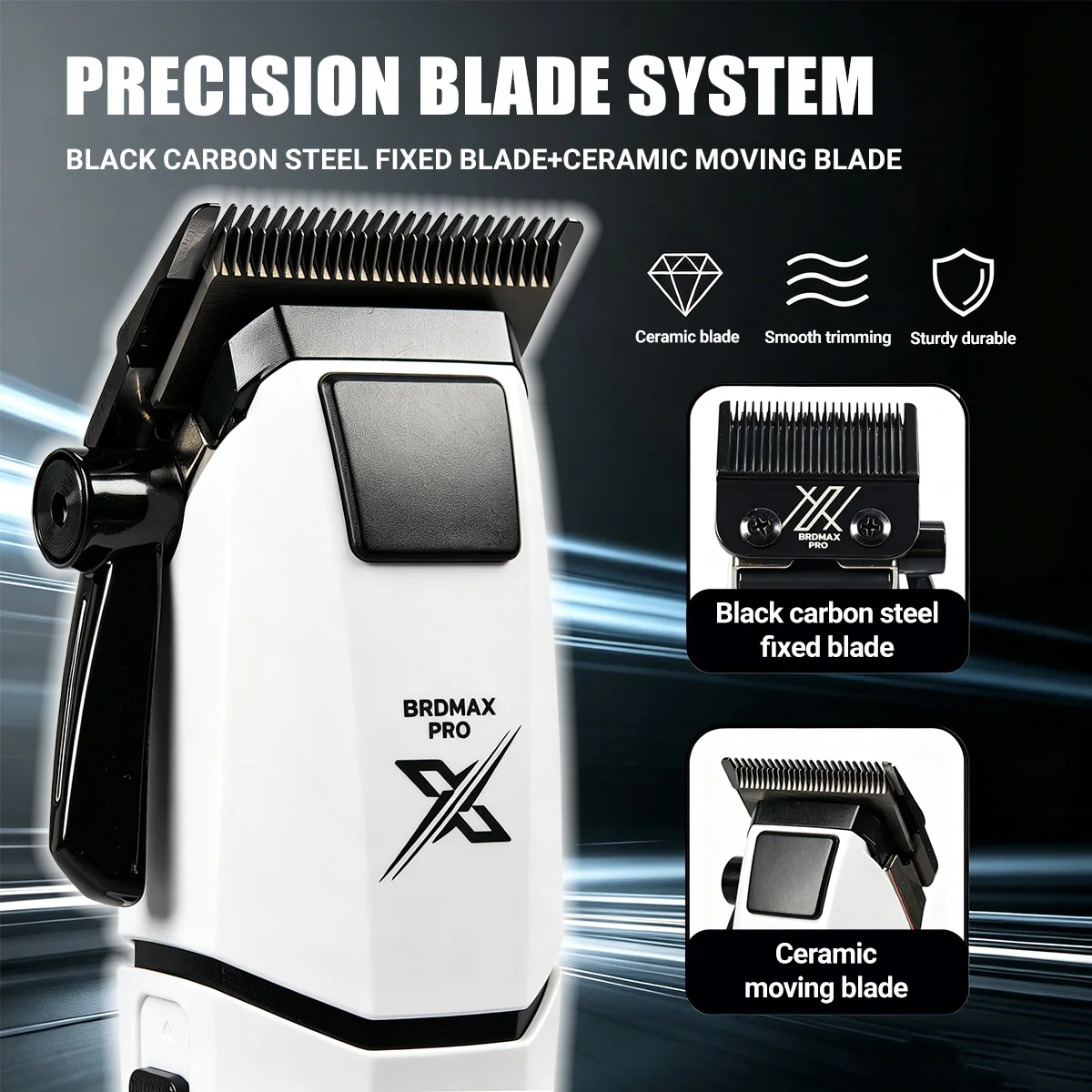 BRDMAX PRO DRM105 8000RPM 무선 헤어 클리퍼 FA1T 이발사 트리머 세트 전문 살롱 전기 헤어 커팅 머신