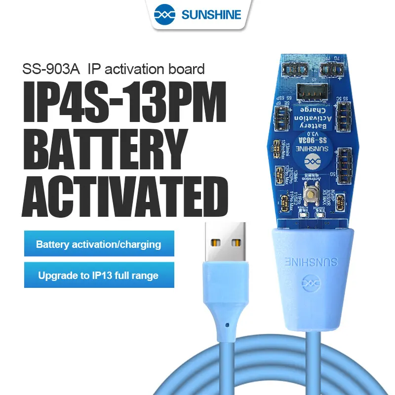 

SUNSHINE SS-903A iPhone Battery Charging Activation Small Board Charging Precise Detection for IP4S~13/13Pro/13 Pro Max/13 Mini