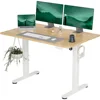 Solid Wood Electric Standing Desk, 48x24 Inches Adjustable Height Stand Up Desk with Whole Piece Desktop, Sit Stand Home，office 6
