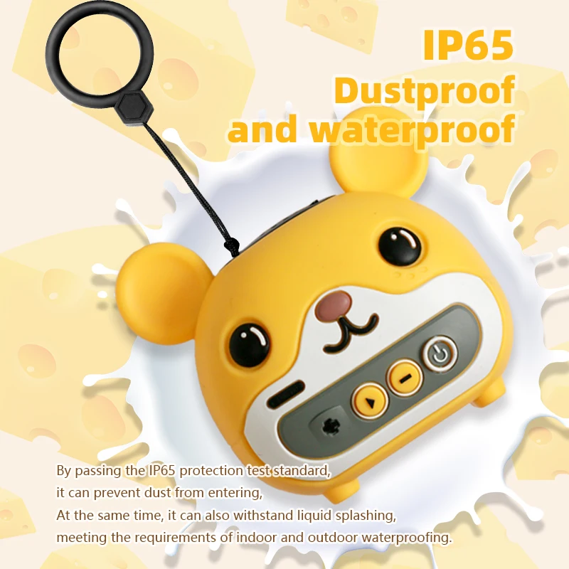 Mini Pocket Bluetooth Speaker Outdoor IP65 Waterproof Loudpeaker Wireless TWS Stereo Subwoofer with MIC FM Radio TF Card Slot