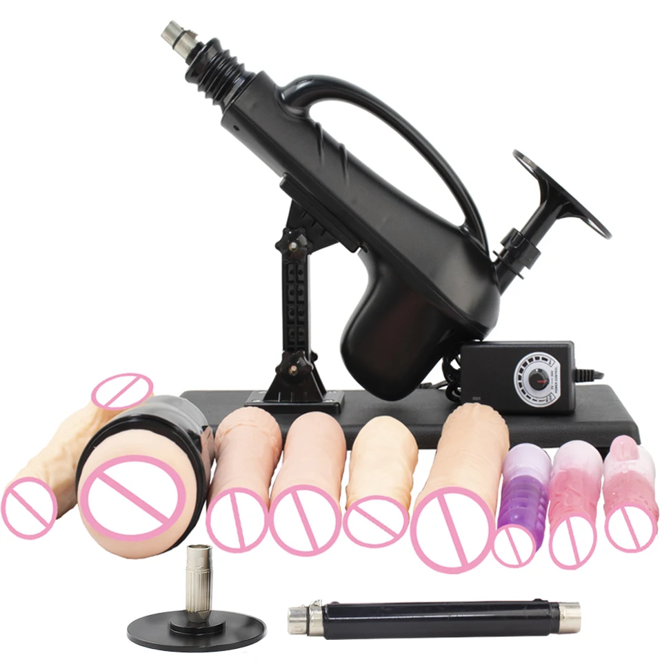 Automatic Mute Sex Machine Dildo Attachments Men And Women Sex Toys Hand Free Thrusting 40W