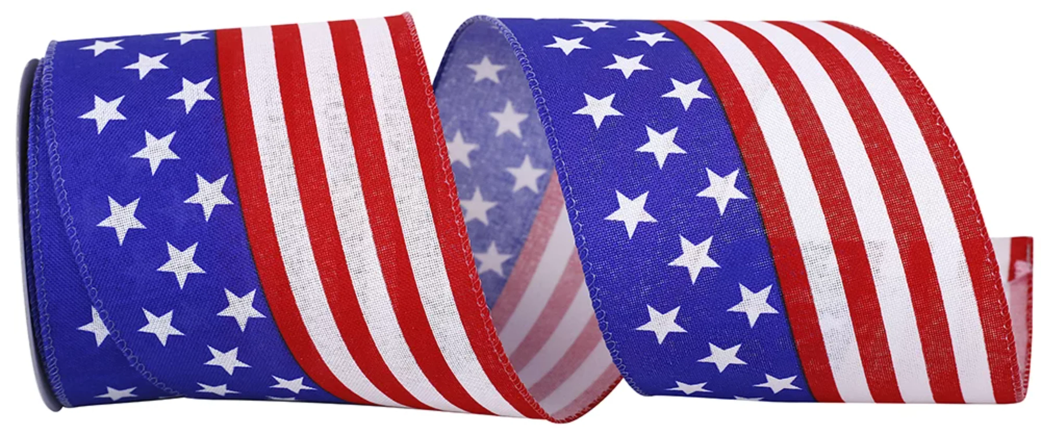 

Flag Ribbon, Red/White/Blue, 4in x 10yd, 1/Pack