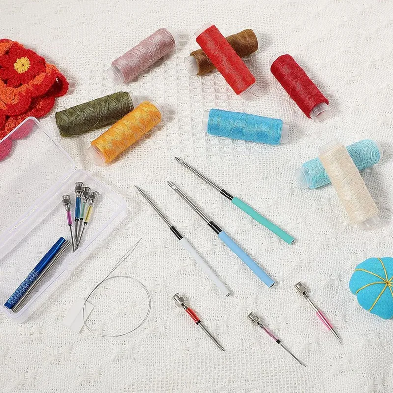 13 PCS Punch Needle Kit Embroidery Punch Needle Tool Needles With Handles Embroidery Kit For DIY Craft
