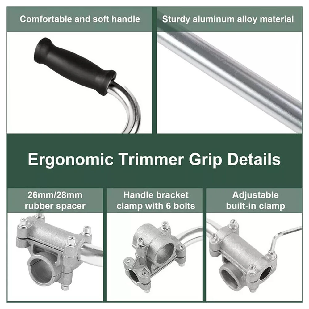 Trimmer Handle Grip For Lawn Care Universal Metal Weedeater Handle Adjustables Lawn Mower Handle Extension For Landscaping 2