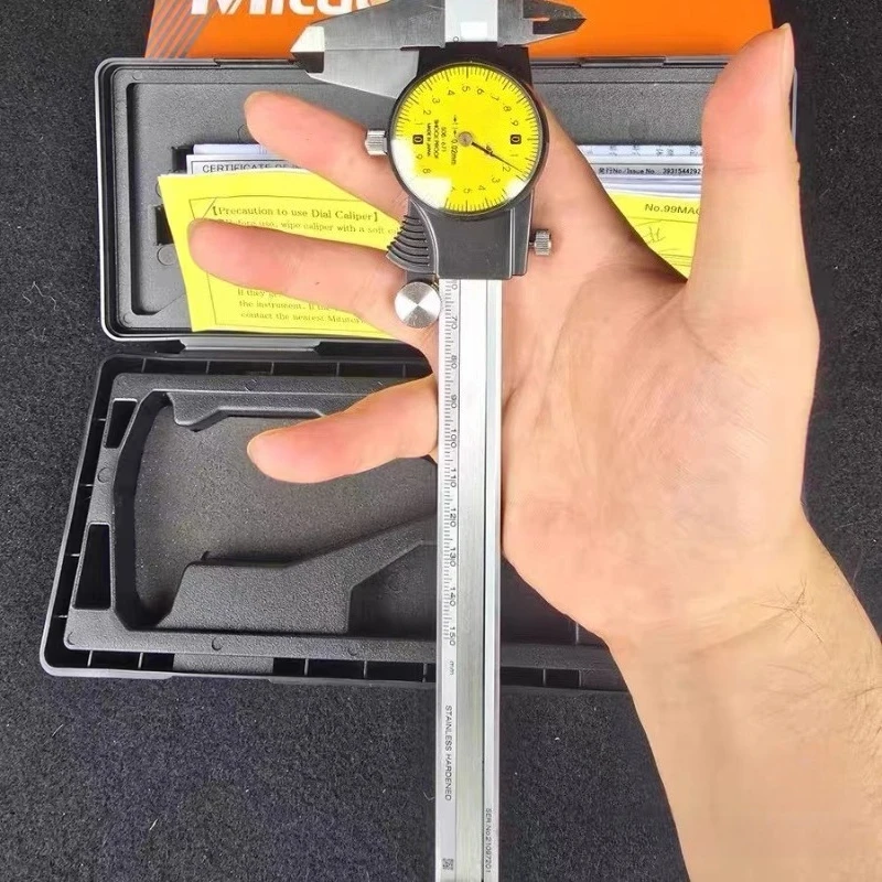 새로운 다이얼 캘리퍼스 505-681 0-150mm 0.01mm 충격 방지 스테인레스 스틸 다이얼 버니어 캘리퍼스 산업용 정밀 측정 도구