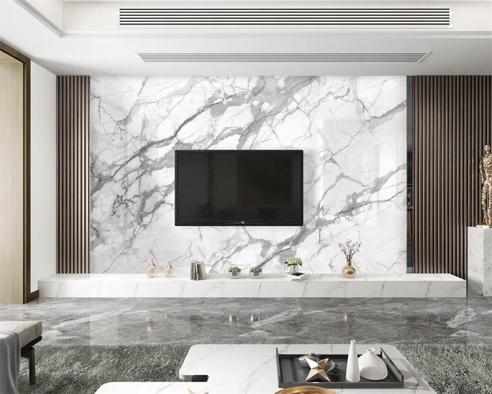 

beibehang Customized new modern light luxury jazz white with large slab marbled slate background papel de parede wallpaper