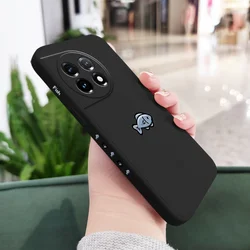 Elegant Liquid Silicone Cat Phone Case - Durable & Stylish Cover for OnePlus 9RT 5G (Black 1)