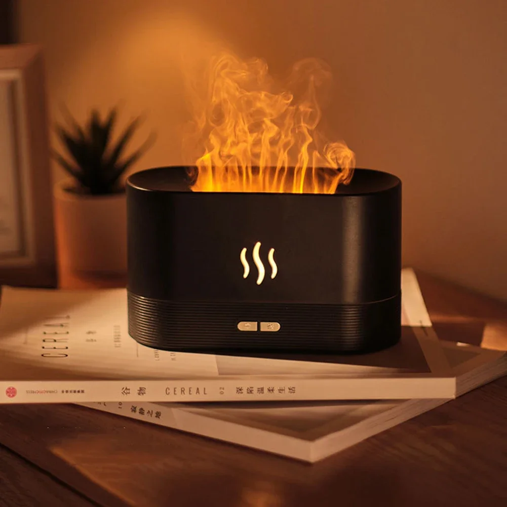 Air Humidifier Essential Aroma Oil Diffuser Mute Flame LED Light USB Charging Home Car Air Purifier Tools Essential Oil Sprayer