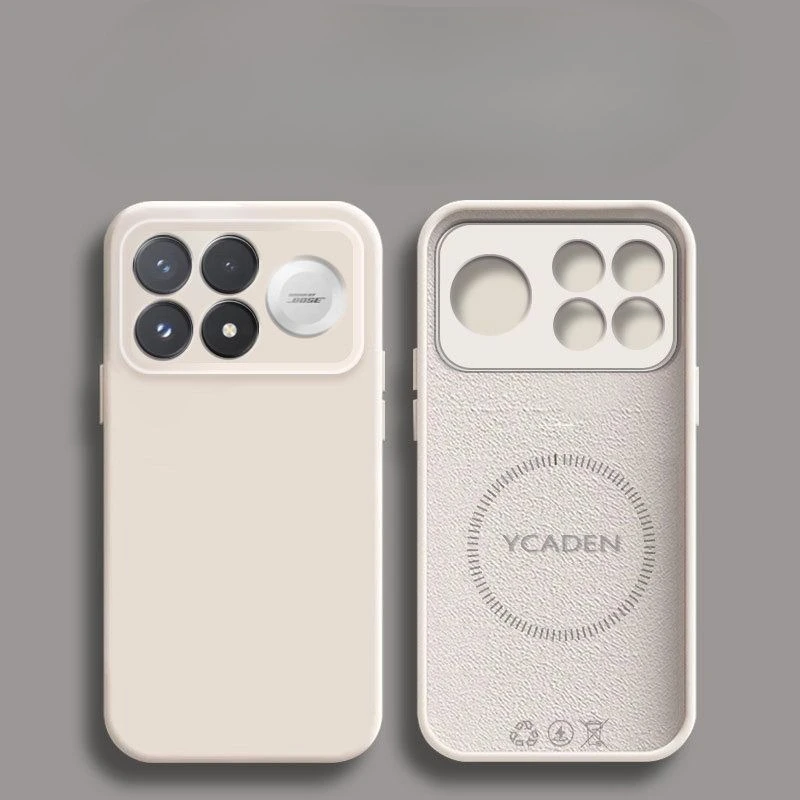 Luxury Built-in Magnetic Liquid Silicone Solid Color Phone Case Cover
