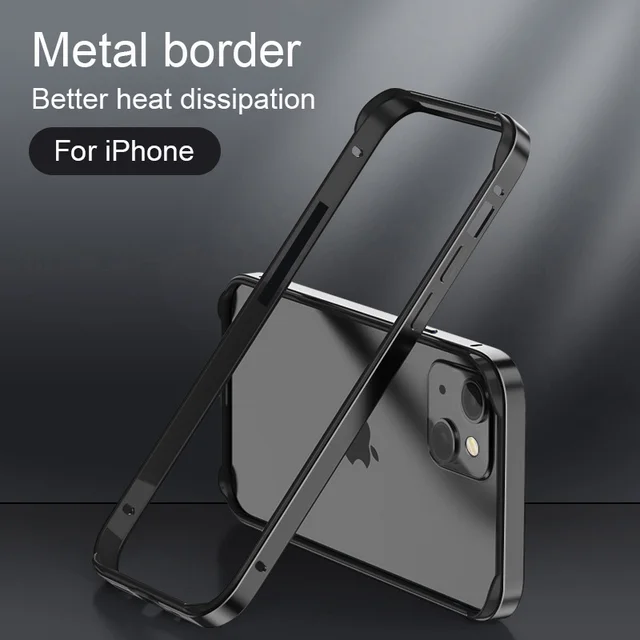 Funda de teléfono de Metal de aluminio con marco de silicona híbrido para iPhone 17 16 15 14 13 12 Pro Max mejor parachoques de calor