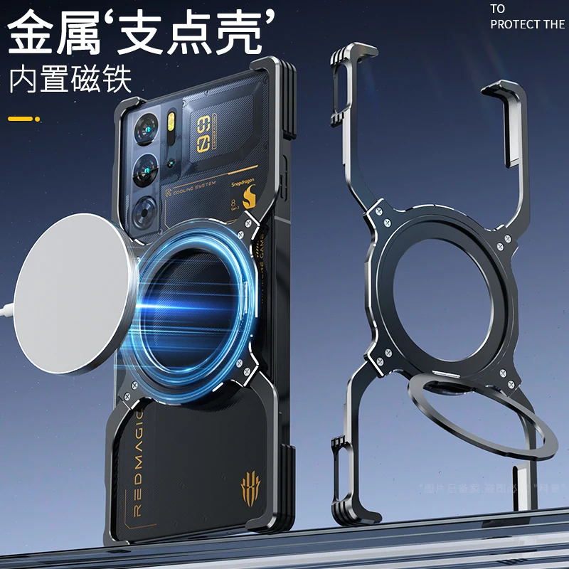 Enhanced Metal 360° Rotating Bracket Case with Wireless Charging Capability