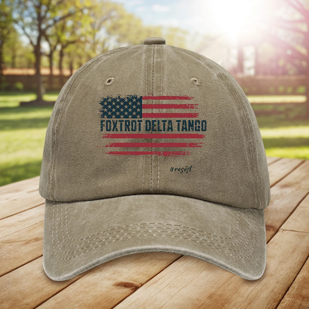 Adjustable Dad Hat Breathable Washed Cotton Trucker Hat Comfortable Unisex Golf Foxtrot Delta Tango for Outdoor Sports