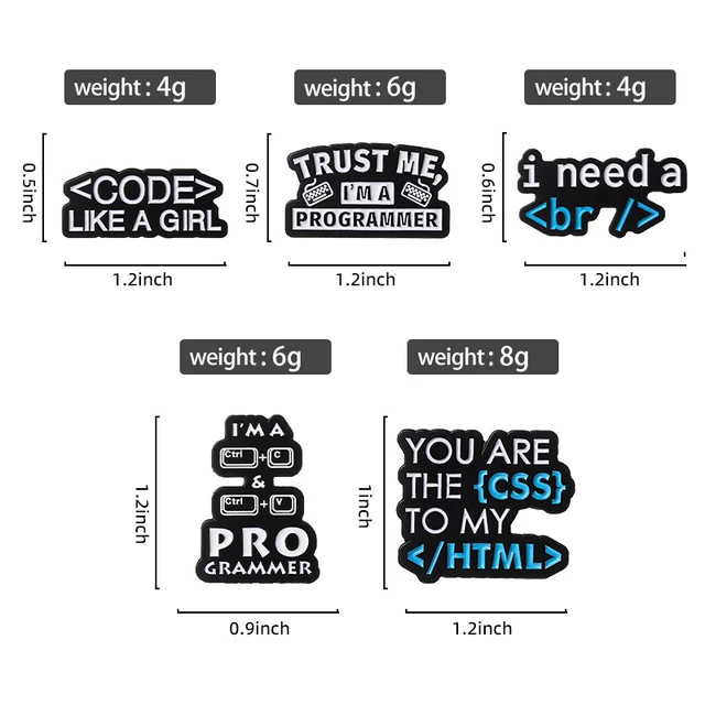 Programmer Enamel Pins Brooches Lapel Badges  2