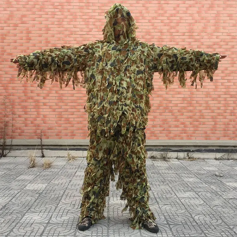 Ensemble Ghillie 3 pièces Yowie feuilles camouflage pêche chasse bionique unisexe tactique