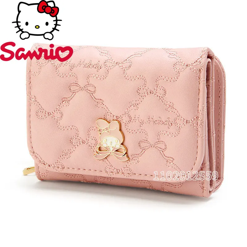 Sanrio Hello Kitty New Women's Wallet Luxury Brand Short Zero Wallet Cartoon Cute Girls' Wallet Large Capacity Multi Card Slot