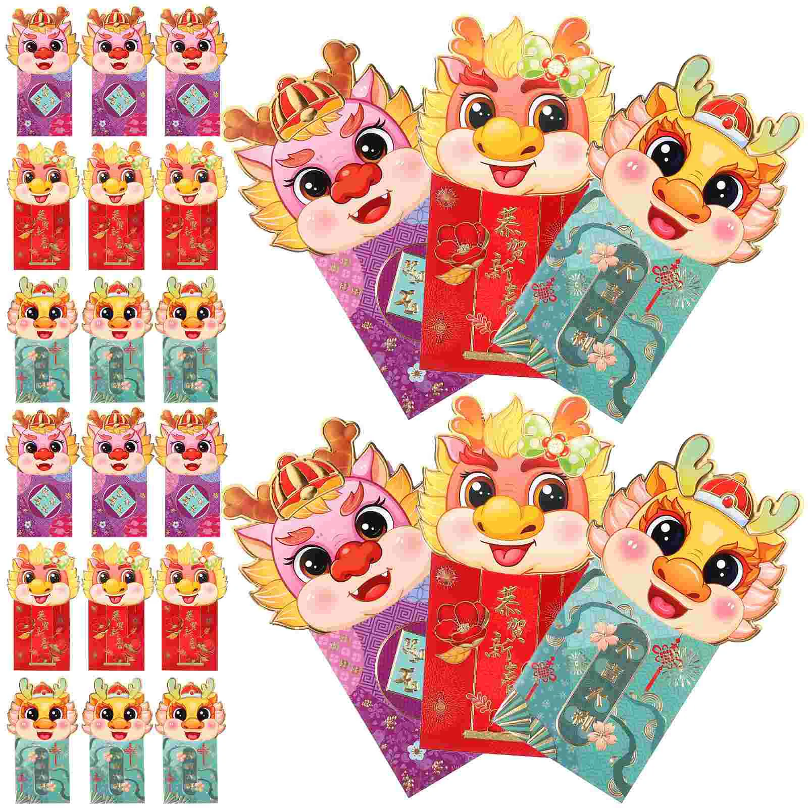 

2024 Chinese Red Envelopes New Year Hong Bao Year The Dragon Spring Festival Red Packet Money Packet Lucky Money Envelop Lai See