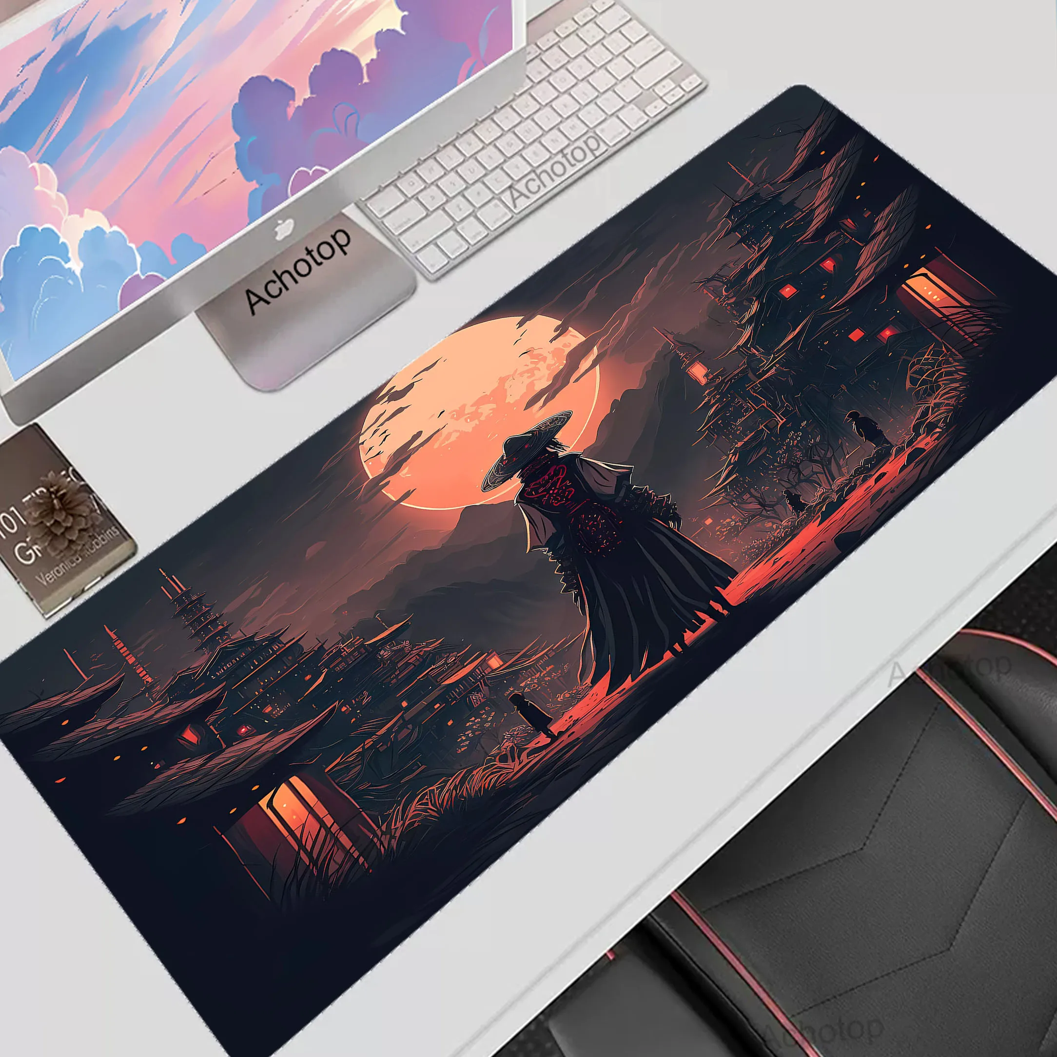 

Japanese samurai Mouse Pad Big Computer Rubber Mousepad Large PC Deskmat Office Latop Mouse Mat Keyboard Table Mats 900x400mm