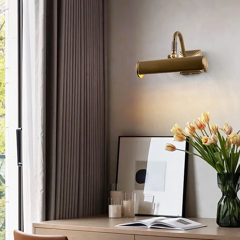 Brass Makeup Mirror Lamp，warm light not glaring, living room mural lighting fixtures, 20cm interior decorative light