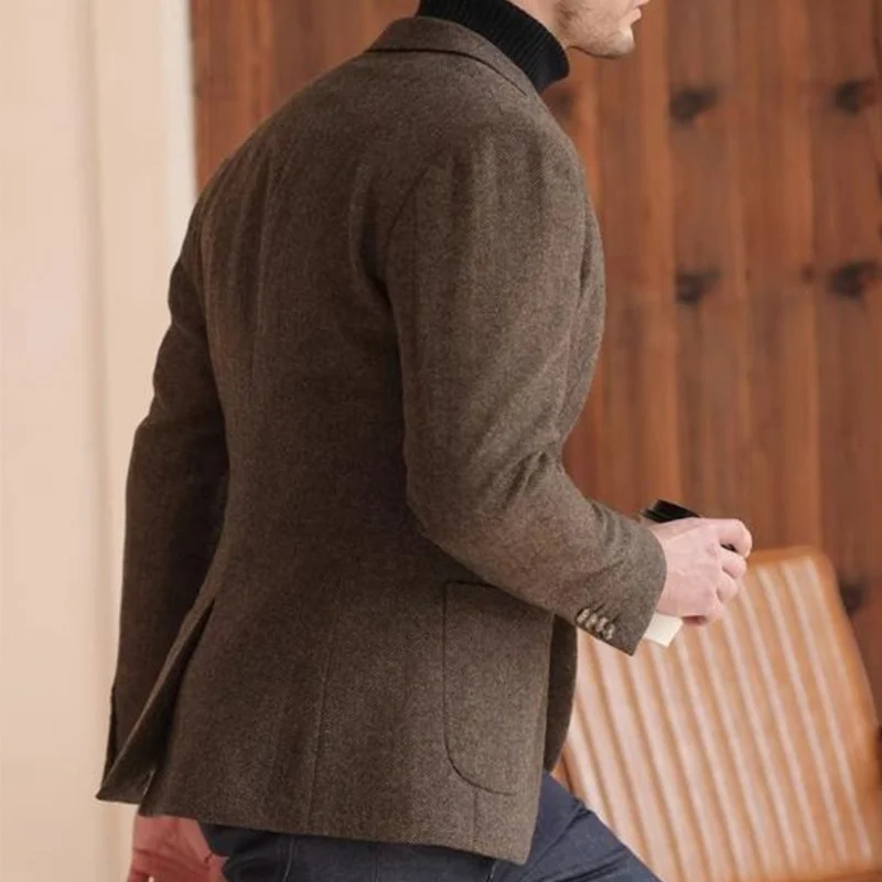 Costume en laine grossière rétro épais pour hommes