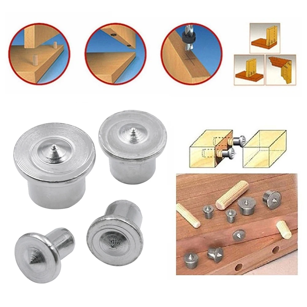 4pcs Center Point 6mm 8mm 10mm 12mm Locating Pins Fasteners Wood Timber  Marker Hole Tenon Center Set For Soft Hard Wood