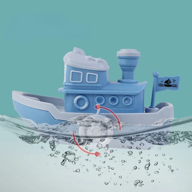 Baby Bath Toys Cute Cartoon Ship Boat Clockwork Toy Wind Up Toy Kids Water Toys Swimming Beach Game for Children Gifts Boys Toys 2