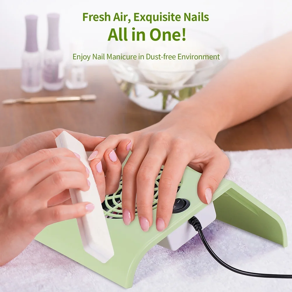 Mini USB Nail Dust Extractor Vacuum Cleaner Manicure Machine Tools Low Noise Nail Powder Sucker With 2 Dust Filter Bags