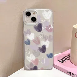 Pink Love Heart Soft Shockproof Matte Translucent Phone Case Cover - iPhone 13 Pro (JJ49)