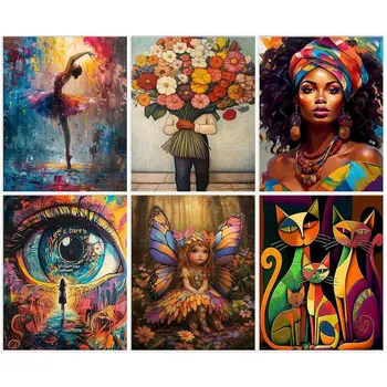 Gatyztoire – Kits de peinture par numéros pour adultes, marqueur de figurine abstraite par numéros, Kits peints à la main pour cadeau personnalisé, bricolage 1
