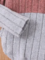 2 قطعة الخريف والشتاء نمط جديد للفتيات 2-7 سنة ، مريحة ولطيفة الوردي مطابقة الأبيض الرمادي حفرة قطاع دعوى 6