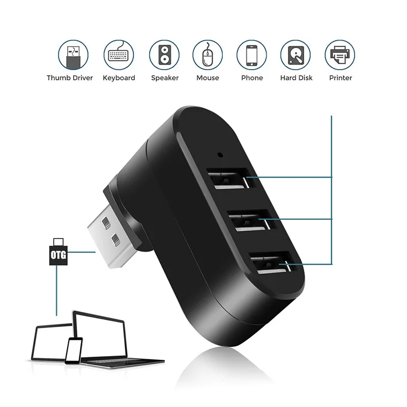 USB 2.0 Hub Distributor Adapter for PC Laptop