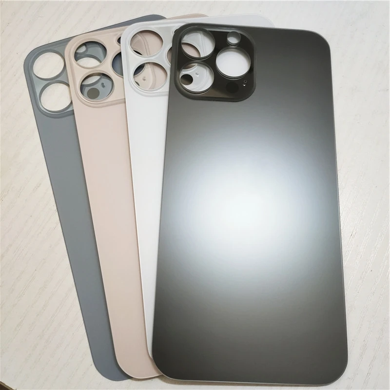 

10 шт./лот заднее стекло с большим отверстием для iPhone 13 Pro Max 13 Pro, Крышка батарейного отсека, задняя крышка корпуса, запасные части