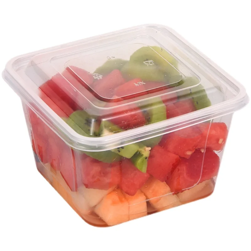 Disposable Tray With Lid Plastic Box Salad Box Food Grade Pet Take-out  Packing Tool Fruits Food Container Take Away Box 50set - Dinnerware Sets -  AliExpress