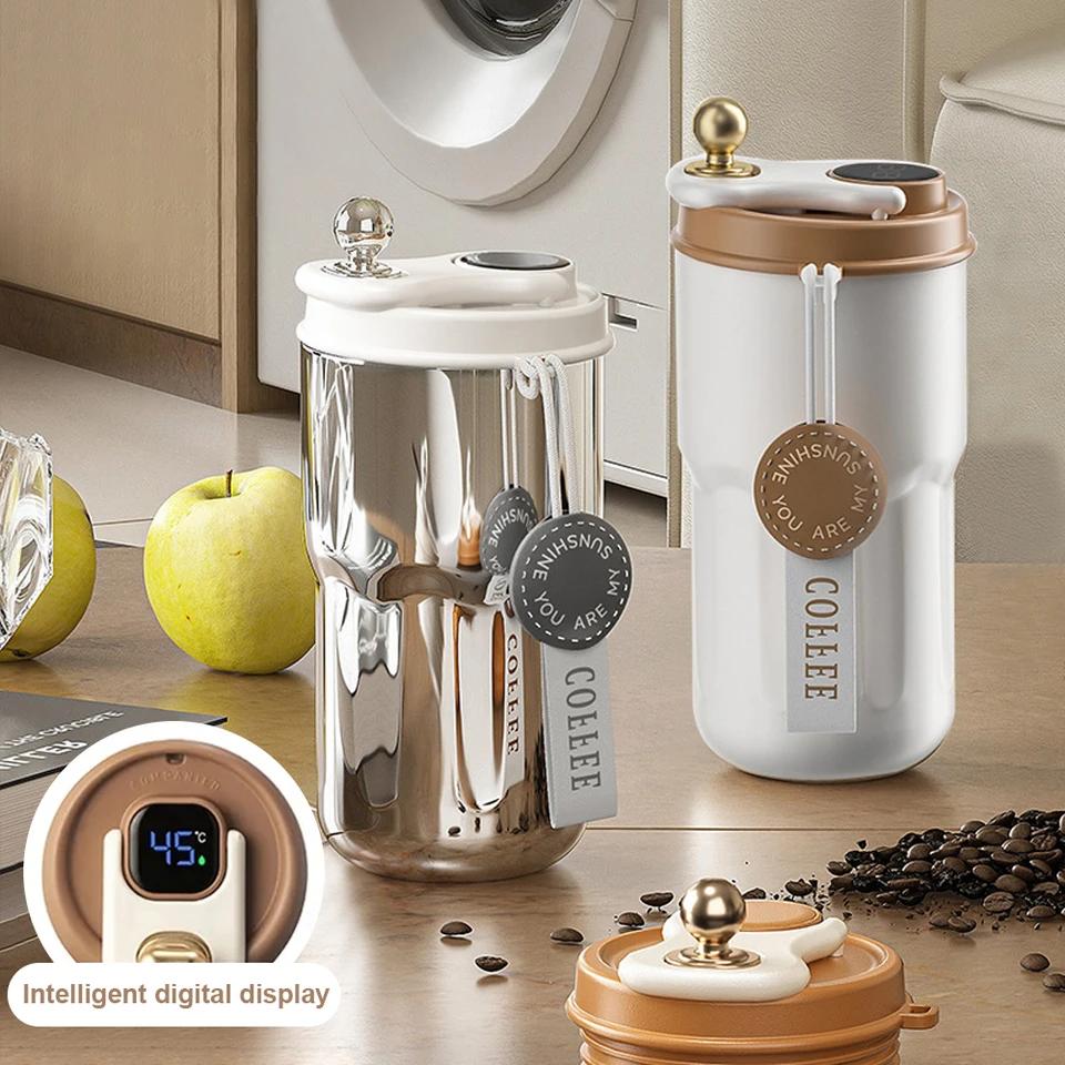 410ml Light Luxury Stainless Steel Thermos Cup Ceramic Liner Smart Coffee  Cup Portable Led Temperature Display Vacuum Thermos - Vacuum Flasks &  Thermoses - AliExpress