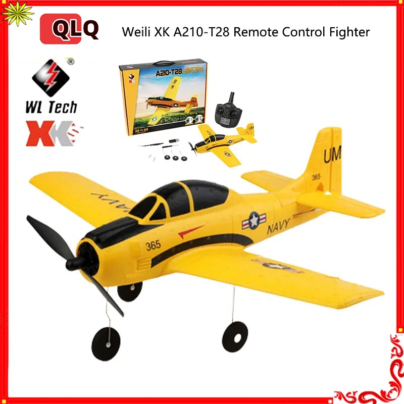 

Weili Xk A210-t28 Four Channel Camera Six Axis Gyroscope Flight Self Stable Remote Control Fighter Model Toy Fixed Wing Glider