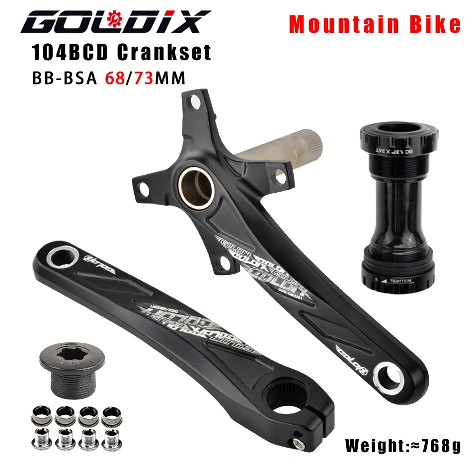 Bicycle Crankset 104BCD Wide and Narrow Teeth 170/175mm Round/Oval Chain Ring 32T/34T/36T/38T