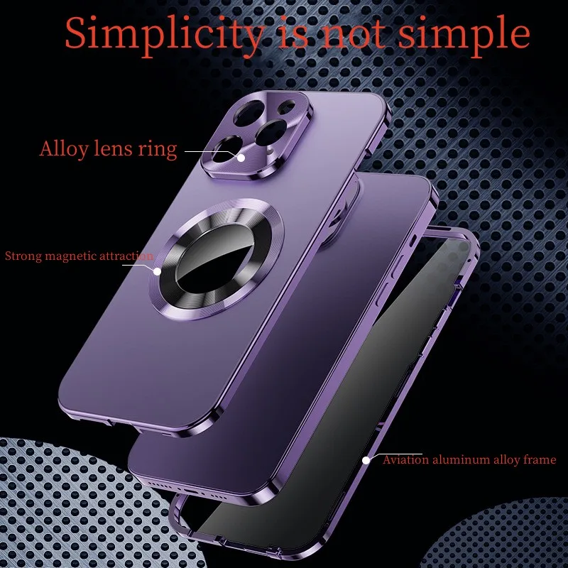 All-Inclusive Hard Case for Mobile Phone, Metal Anti-Peep Double-Sided Glass Suitable for iPhone 14 Plus, 13 Pro Max, 12 Pro 11