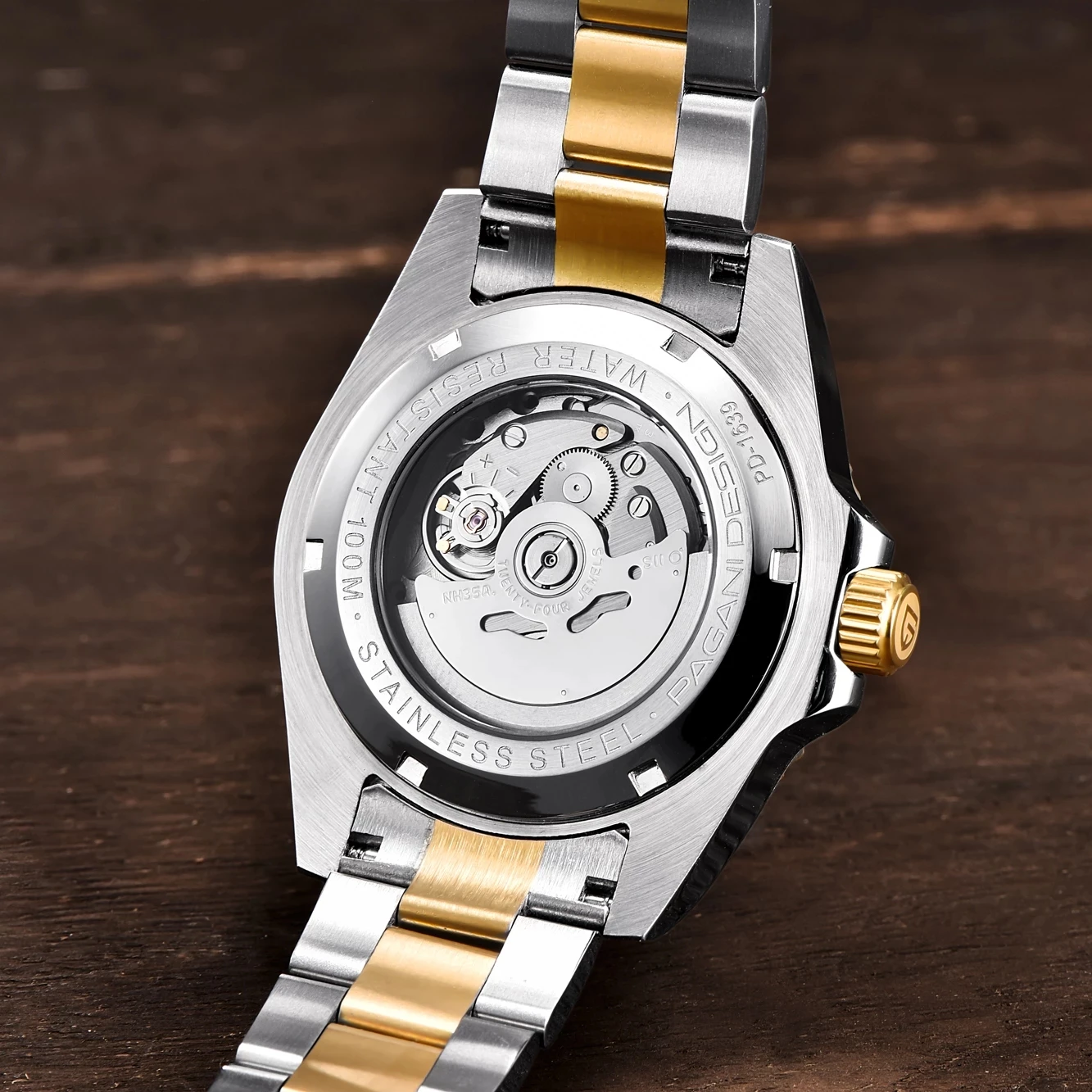 Men's Mechanical Watch Automatic Sapphire Glass Diver's Stainless Steel
