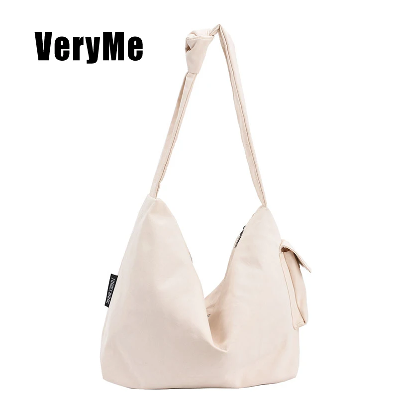 VeryMe For Women Canvas Large Capacity Bucket Bags Popular Simple Female Shopping Pack Casual Ladies Travel Handbags Bolsos Cubo
