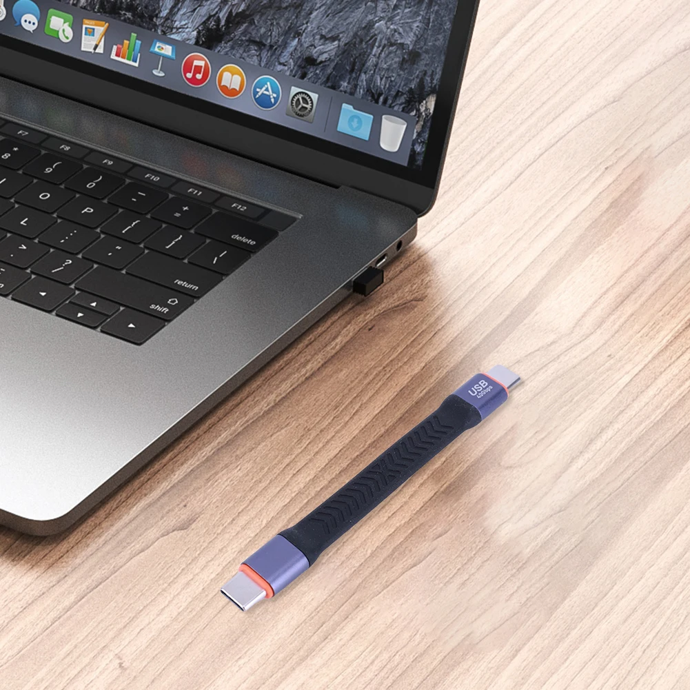 PD100W 타입 C to USB C 데이터 케이블 짧은 USB 코드 20V 5A USB3.2 고속 충전 와이어 8K 60Hz 고속 충전 SSD 카메라 폰용