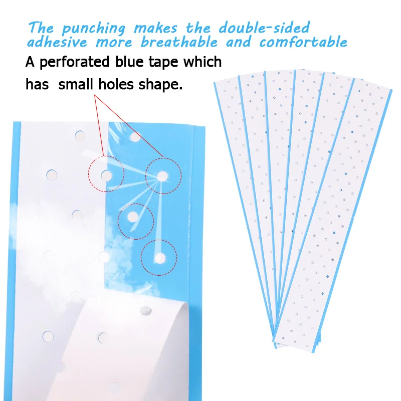 Blue Tape Adhesive Glue Best Walker Tape Lace Front Extenda-Bond Plus Double-Sided Wig with Breathing Holes 10 Pieces
