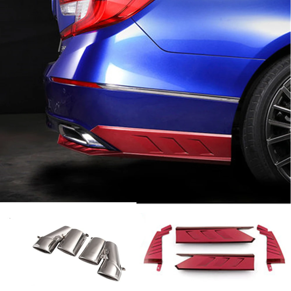 

Rear Bumper Diffuser Side Cover Lip Splitter W/ Stainless Steel Muffler Pipe Exhaust Tip For Honda Accord 10th 2018+ AKASAKA