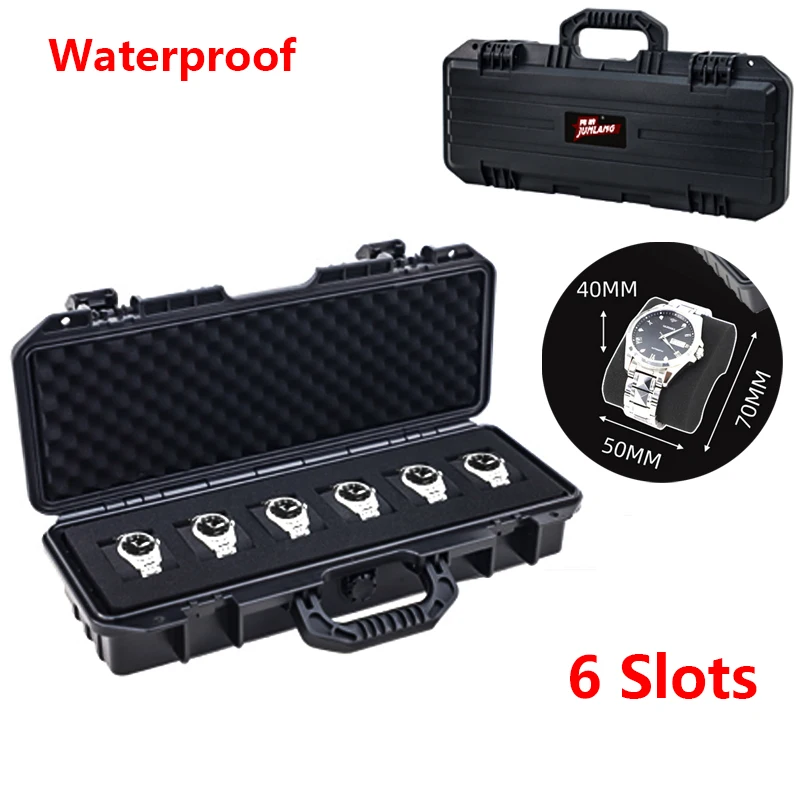 Portable Waterproof ABS Plastic Multi-Slot Watch Storage Case