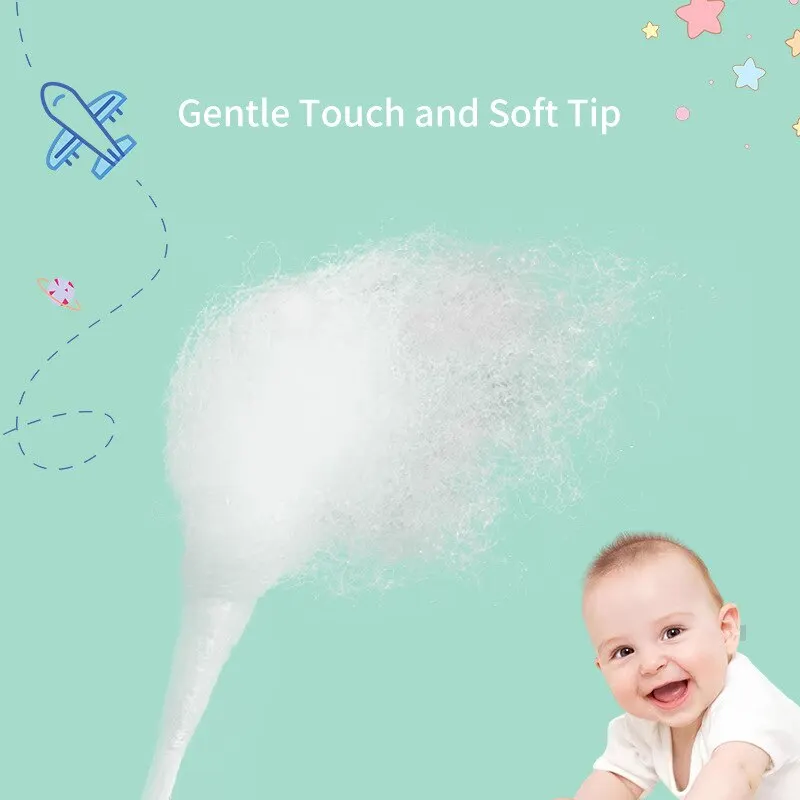 Baby Double-headed Cotton Swab 200Pcs/Box Children Clean Ear Newborn Spiral Head Ear Spoon Head
