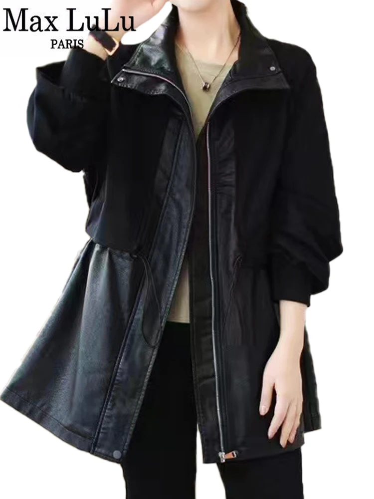 max-lulu-2023-fall-fashion-pu-coats-women-casual-loose-punk-faux-leather-trench-ladies-classic-luxury-vintage-biker-windbreakers