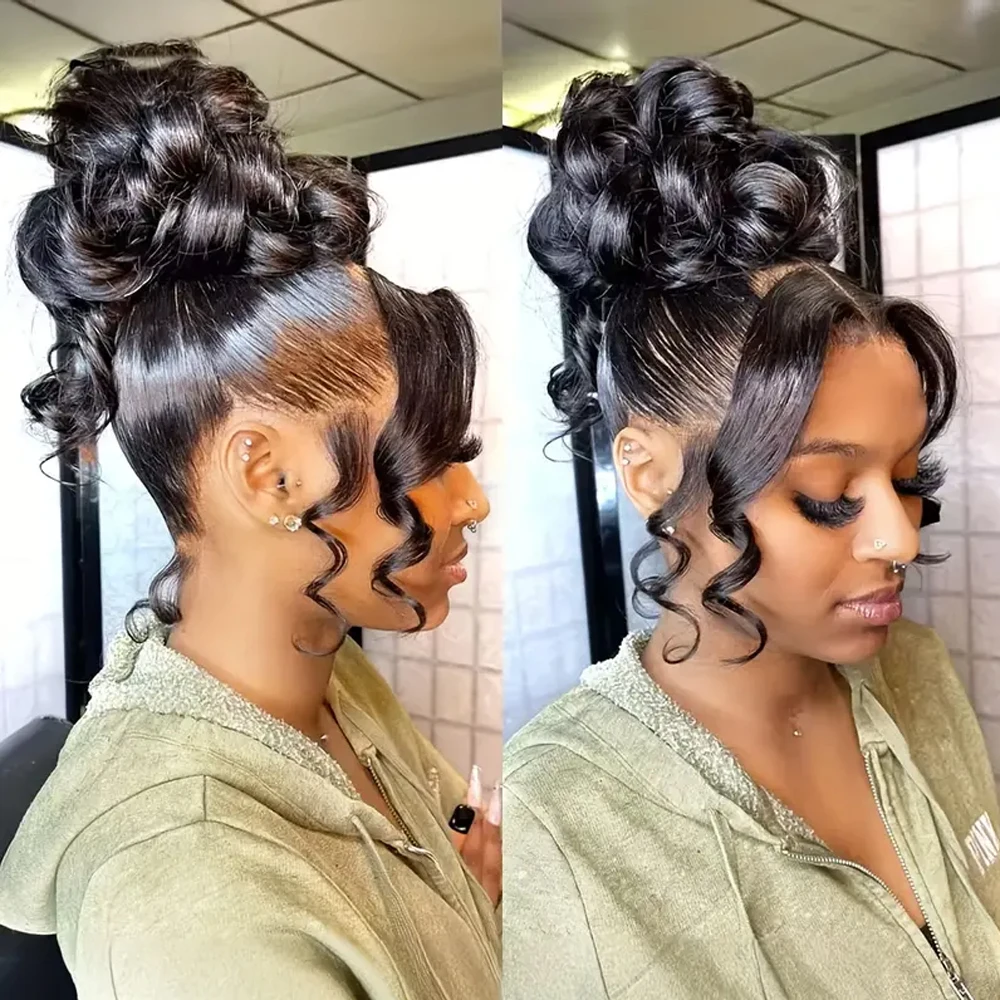 360 Full Lace Front Human Hair Wig Body Wave 13x6 13x4 HD Lace Front Pre Plucked Deep Curly Frontal