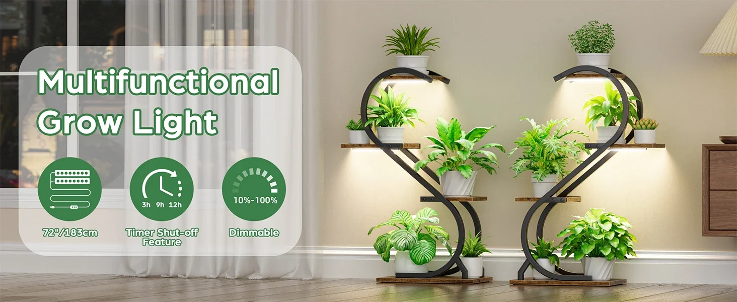 plant stand with grow light