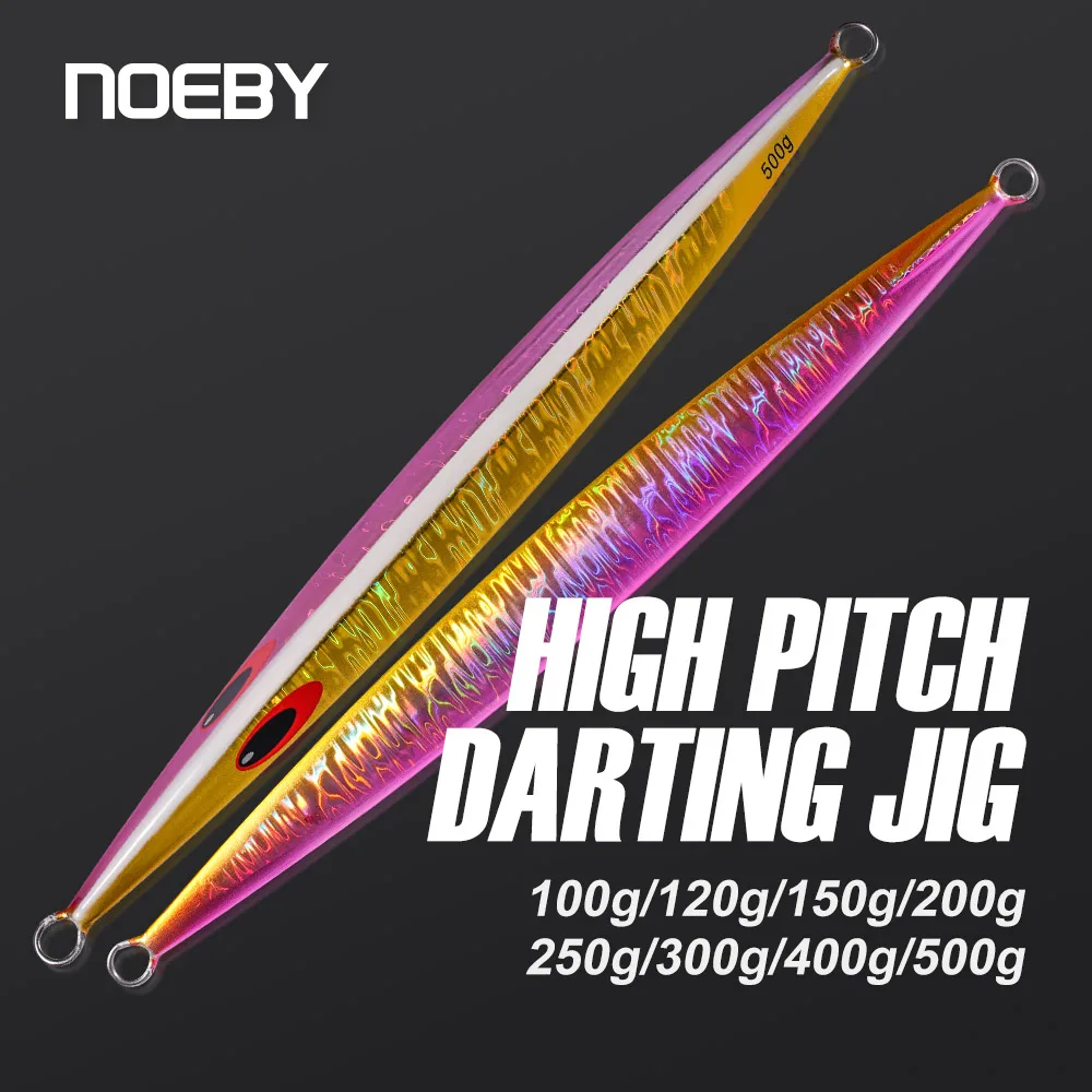 

NOEBY Fast Fall Metal Jigs Lure 100-500g High Pitch Jigging Vertical Jig Sinking Artificial Bait Darting Jig Sea Fishing Lures