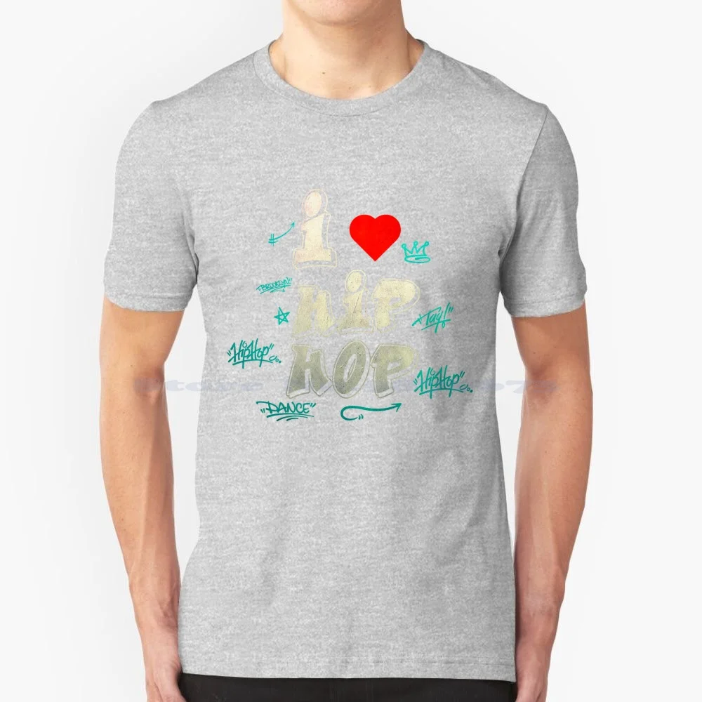 I Love Hip Hop T Shirt 100% Cotone Tee Hip Hop Film Rap Eazy E Dr Dre Gangster Straight Out Compton West Coast Nwa Ice Cube