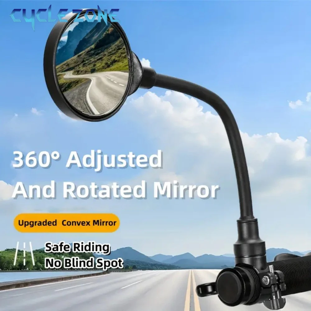 1/2PCS Bicycle Rearview Mirror 360 Rotatable Mountain Road Bike Handlebar Mirrors Adjustable Rear View Mirror Cycling Mirrors