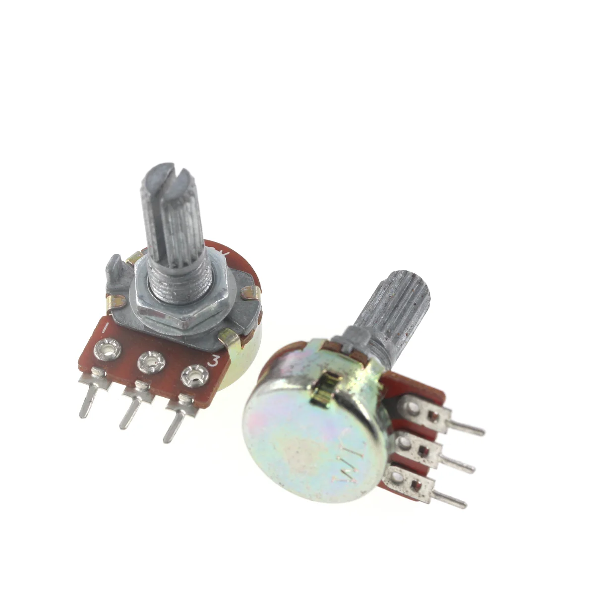10pcs WH148 B1K B2K B5K B10K B20K B50K B100K B500K 3Pin 20mm Shaft Amplifier Dual Stereo Potentiometer 1K 2K 5K 10K 50K 100K 1M